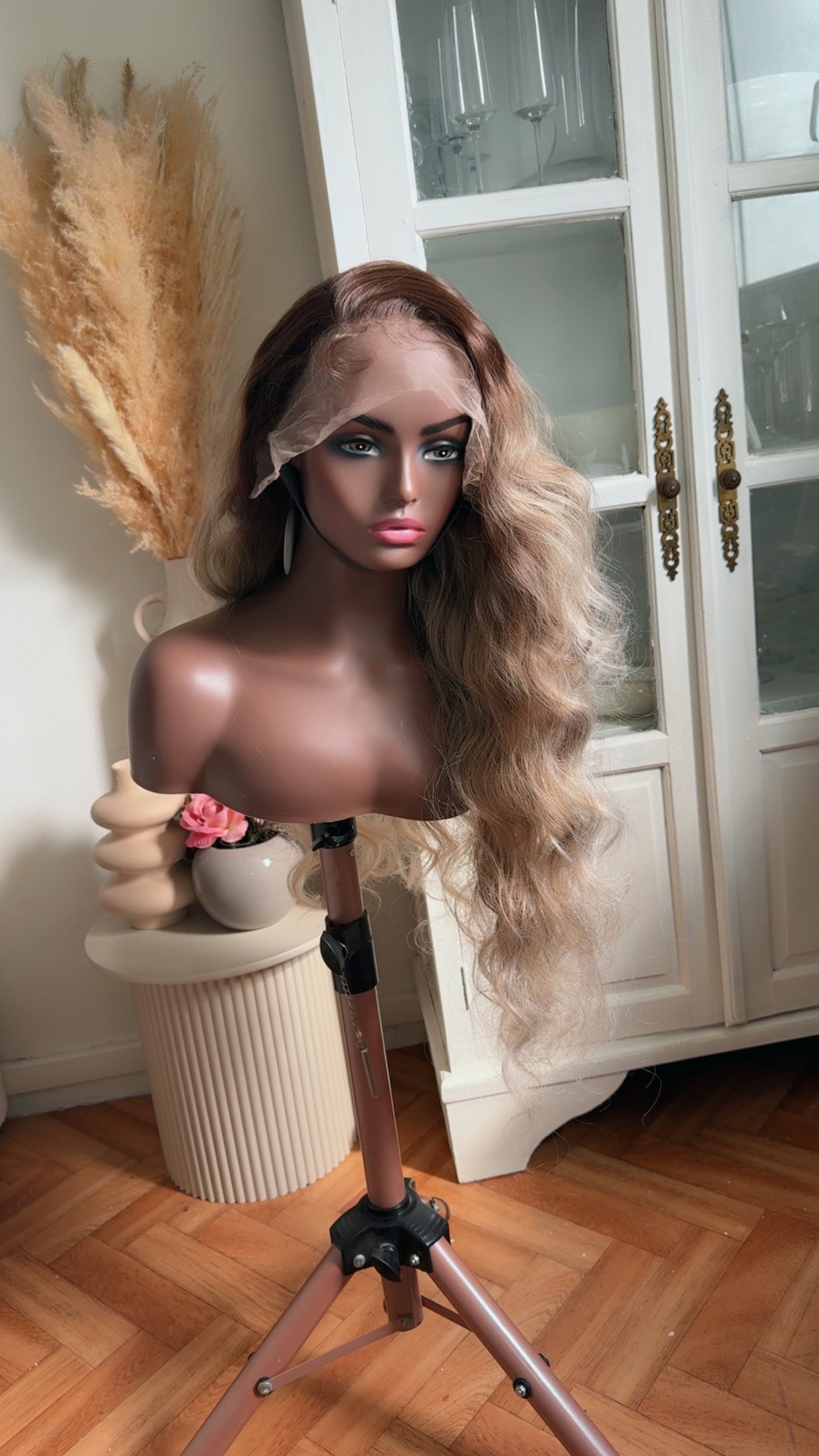 Perruque Lace Front Blend Hair Blonde Miel Cendrée Dégradée 30 Pouces