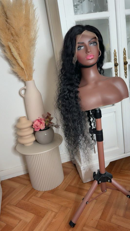 Perruque Lace Front Ondulée Deep Wave Noire